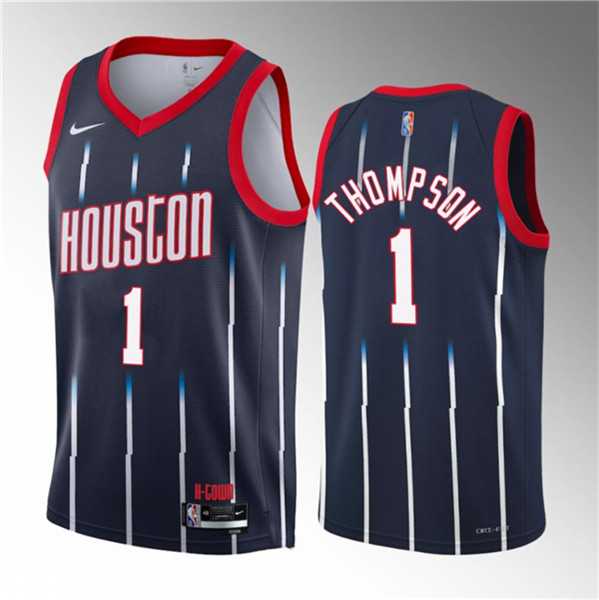 Men%27s Houston Rockets #1 Amen Thompson Navy 2023 Draft City Edition Stitched Basketball Jersey->detroit pistons->NBA Jersey